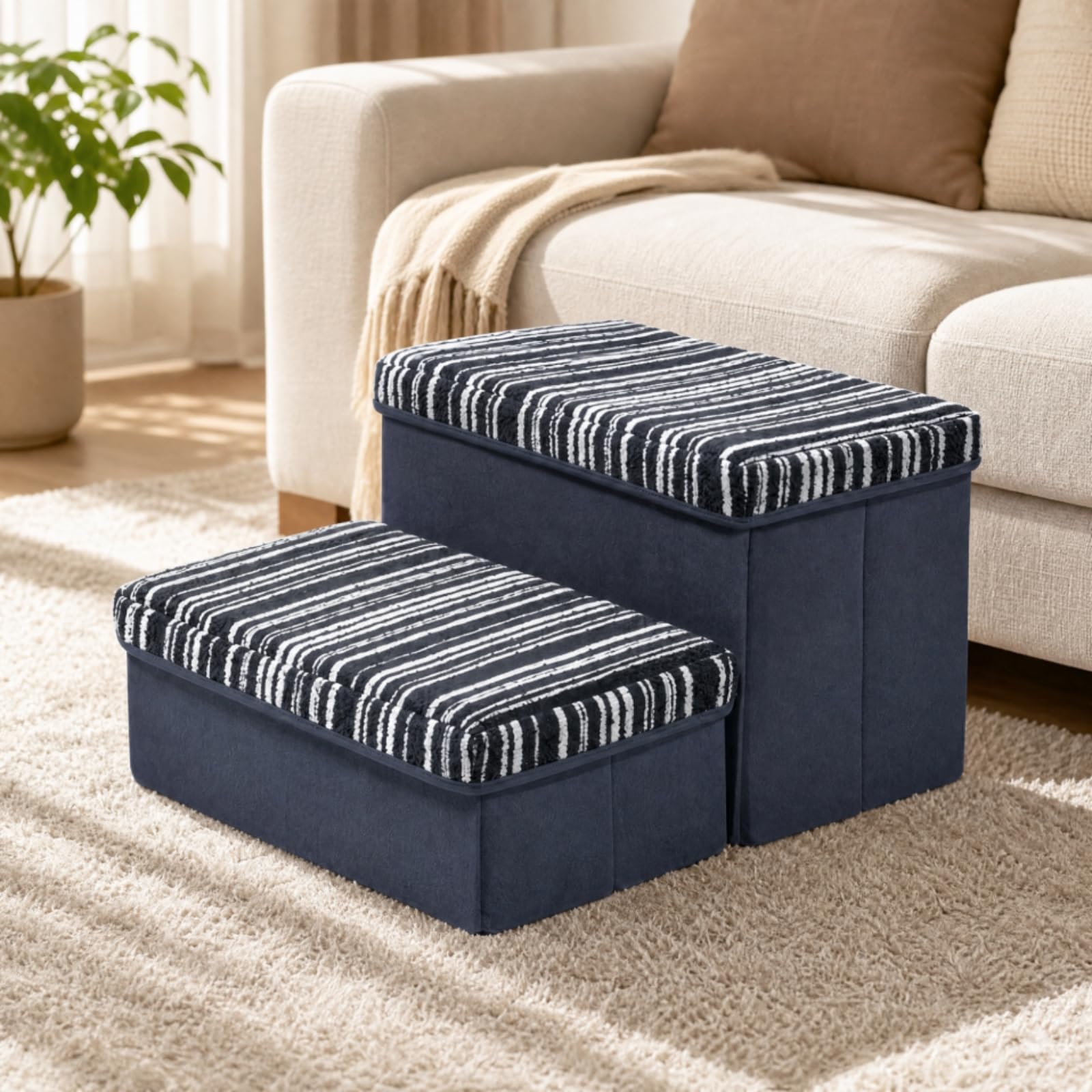 Escalera Mascotas Lavable Escalera con Peldaños Acolchados Compacto para Perros, Hogar, Espacios Reducidos,