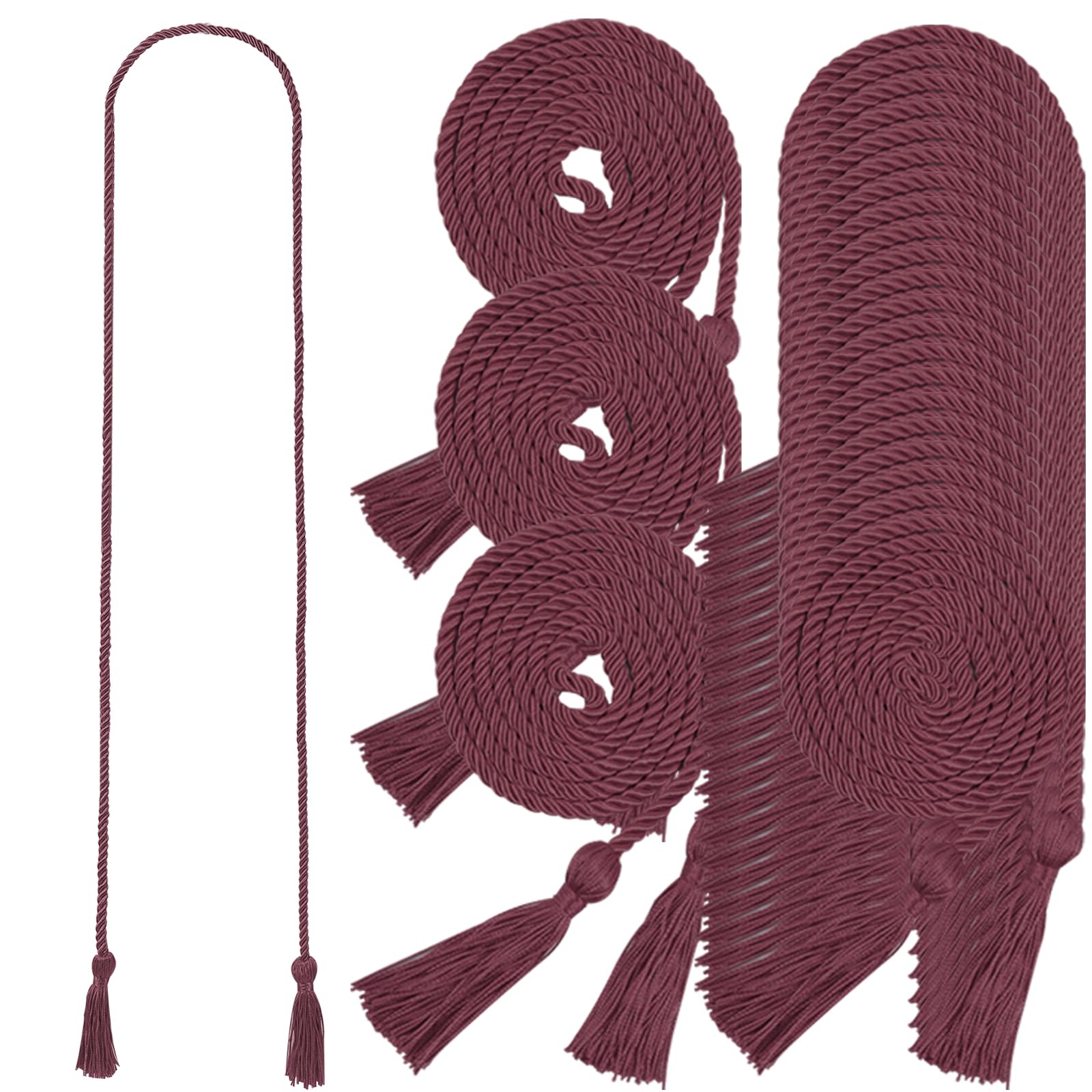 Cordons d'honneur de diplôme bordeaux avec pompon de 172 cm | Lot de 24