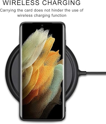 Miniatura 6 de Kowauri SM-S21 Ultra - Funda de piel sintética para Galaxy S21 Ultra con ranura para tarjeta de crédito, funda protectora ultra delgada para Samsung