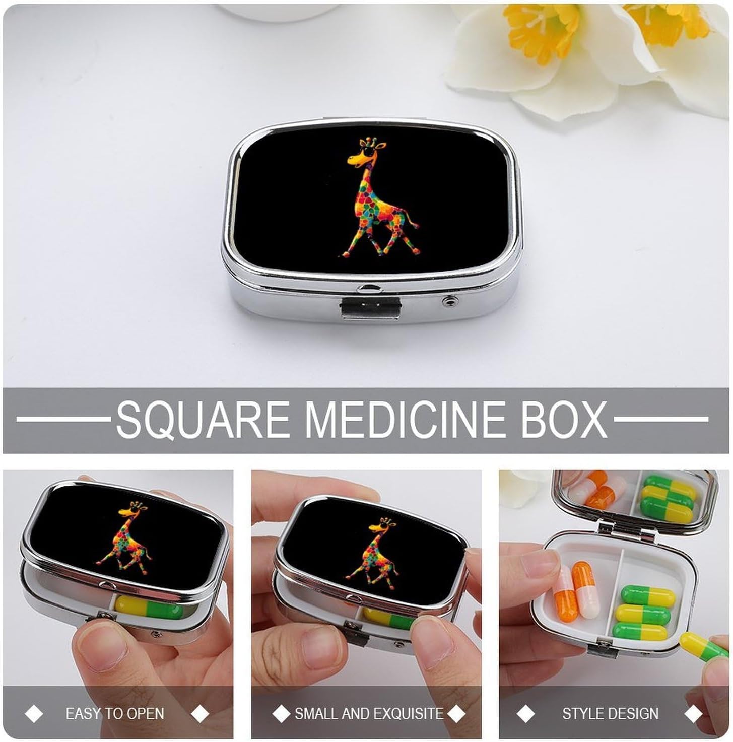 Funny Animal Giraffe Travel Pill Box Portable Pill Case Holder image 4