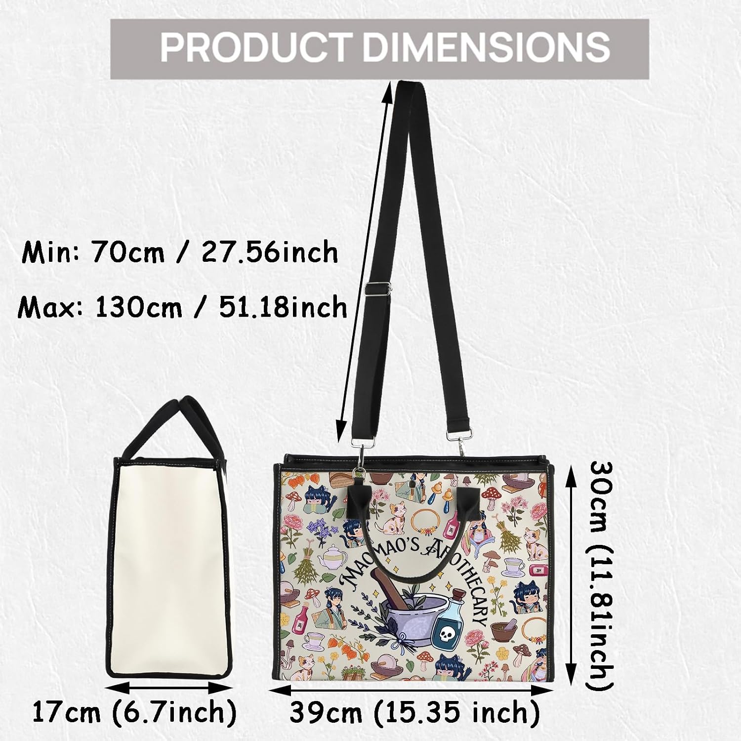 TSOTMO Anime Fan Gift Apothecary Diaries Canvas Tote Bag Medicine Anime Lover Shoulder Bag Gift for Women