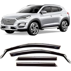 Deflector Peugeot 206 CLIM ART Deflectores de Aire para/Compatible con Hyundai Tucson 2015-2020 deflectores de Viento, Cortavientos Ventana Coche, Integrados, 4 Unidades, Oscuro, Negro