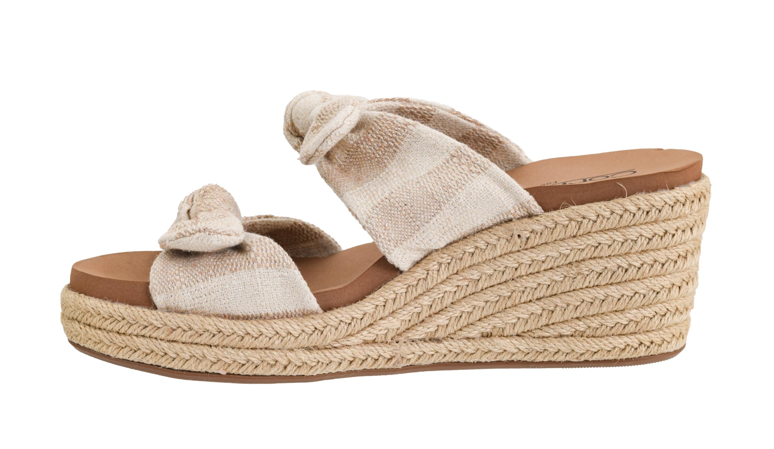 Corkys Footwear Women's Tie The Knot Wedge Sandal - 2.5 Inch Cushioned Wedge, Slip On Closure for Comfort & Style, Perfect for Casual & Dressy Outfits