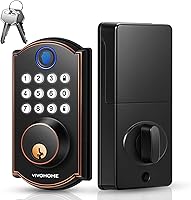 Vista 1 de VIVOHOME Cerradura de puerta de entrada sin llave con huella digital, cerrojo electrónico con teclado para puerta delantera, bloqueo automático, 2