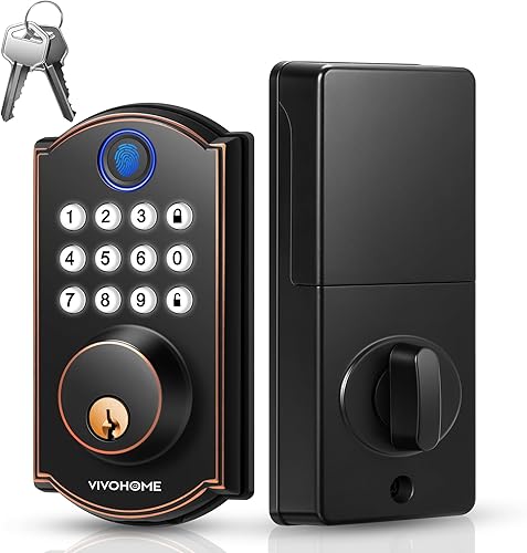 Miniatura 8 de VIVOHOME Cerradura inteligente para puerta principal, cerradura de puerta de entrada sin llave con huella dactilar, control remoto de aplicación