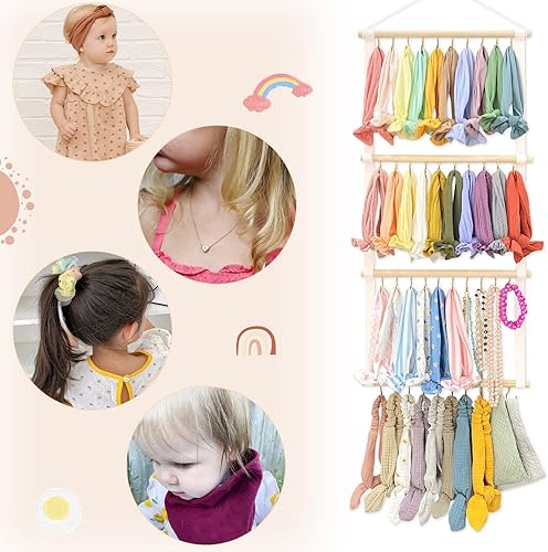 Miniatura 4 de POVETIRE Soporte para diadema organizador de bandas para la cabeza para niñas, diademas de bebé, accesorios para el cabello, organizador de