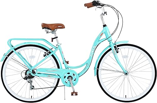 Miniatura 8 de Bicicleta de crucero para adultos de 2426 pulgadas, 7 velocidades, marco de acero, bicicleta Cith, bicicleta de viaje para mujeres, hombres,