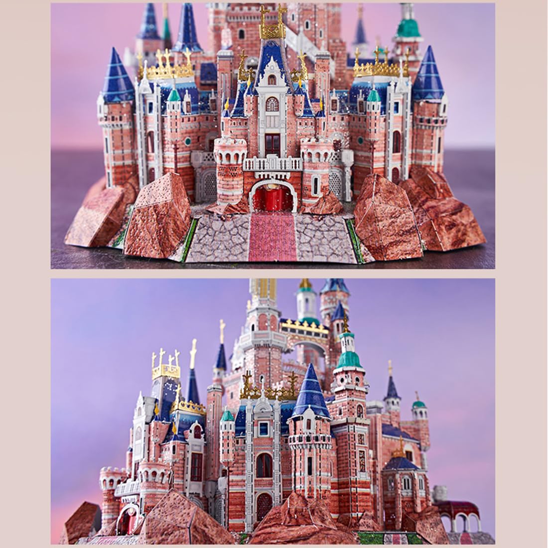 JEBU Metalowy model 3D dla dorosłych, metalowe puzzle 3D, DIY, zamek modelowy, 298 elementów, puzzle 3D, steampunk, DIY, łamigłówki, dekoracja domu