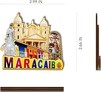 Vista 3 de Maracaibo Venezuela - Imán de madera 3D para nevera, recuerdos coleccionables, decoración hecha a mano, artesanías, 2