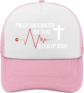 Fully Vaccinated by The Blood of Jesus Summer Hat for Men Adjustable Caps