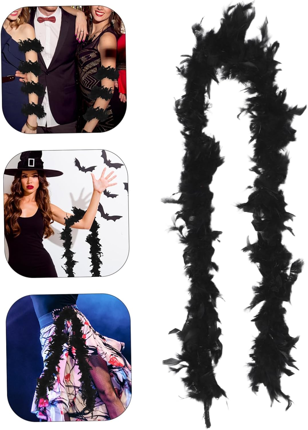 Fake Fur Stole Plume Trim Craft Sewing Trim for Costumes Decorations Christmas Tree Halloween Masquerade