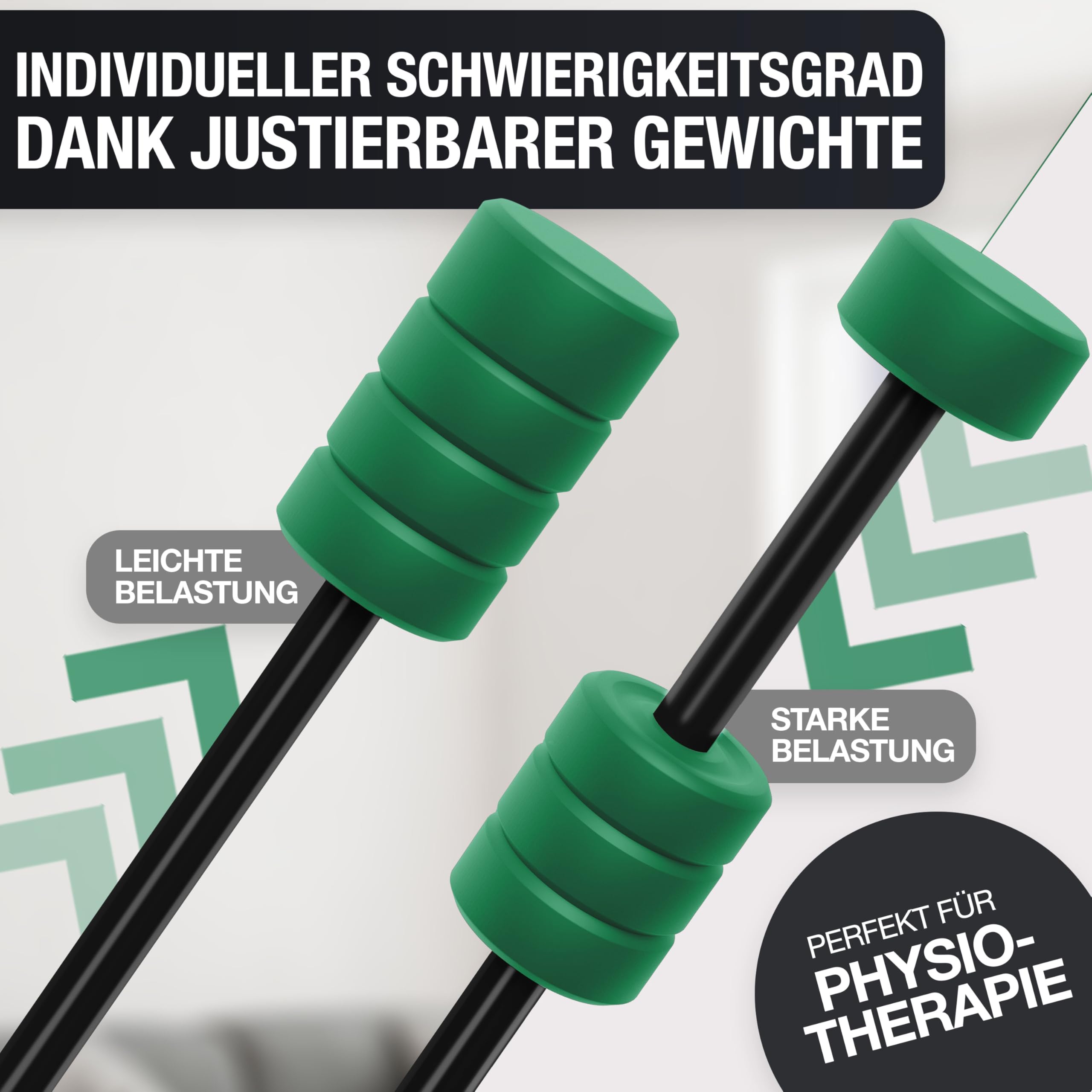 NAJATO Sports Schwingstab – Swingstick inkl. E-Book (PDF Datei) – Wackelstab mit verstellbaren Gewichten – Für Physiotherapie & Fitness