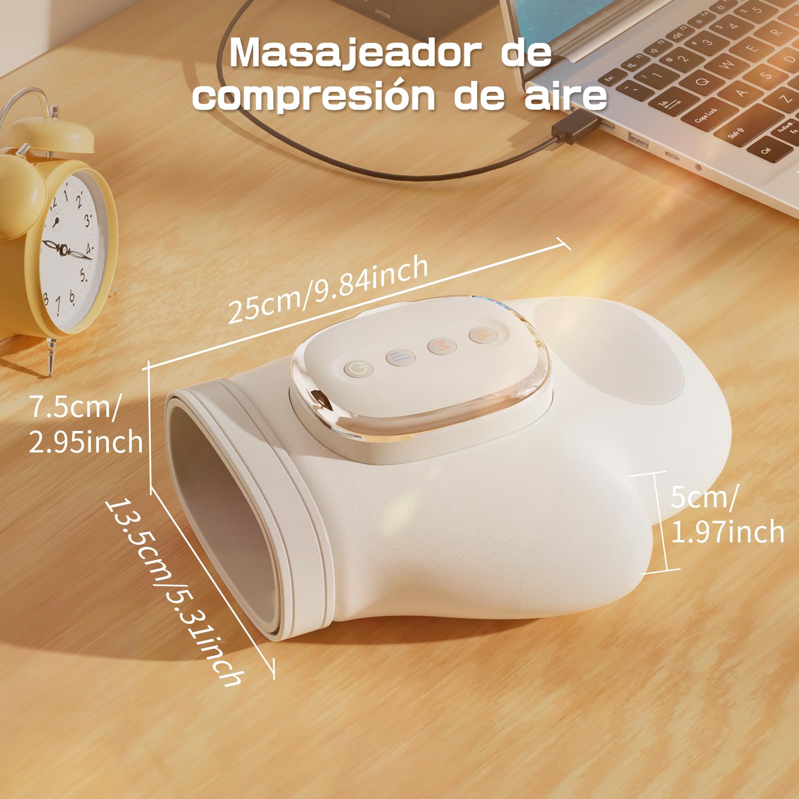 Masajeador de Manos Eléctricos Inalámbrico con Calor y Compresión, Masaje Dedos, Muñecas y Palma, 3 Modos 5 Niveles, Regalo para Hombres y Mujeres, Relaja las Manos