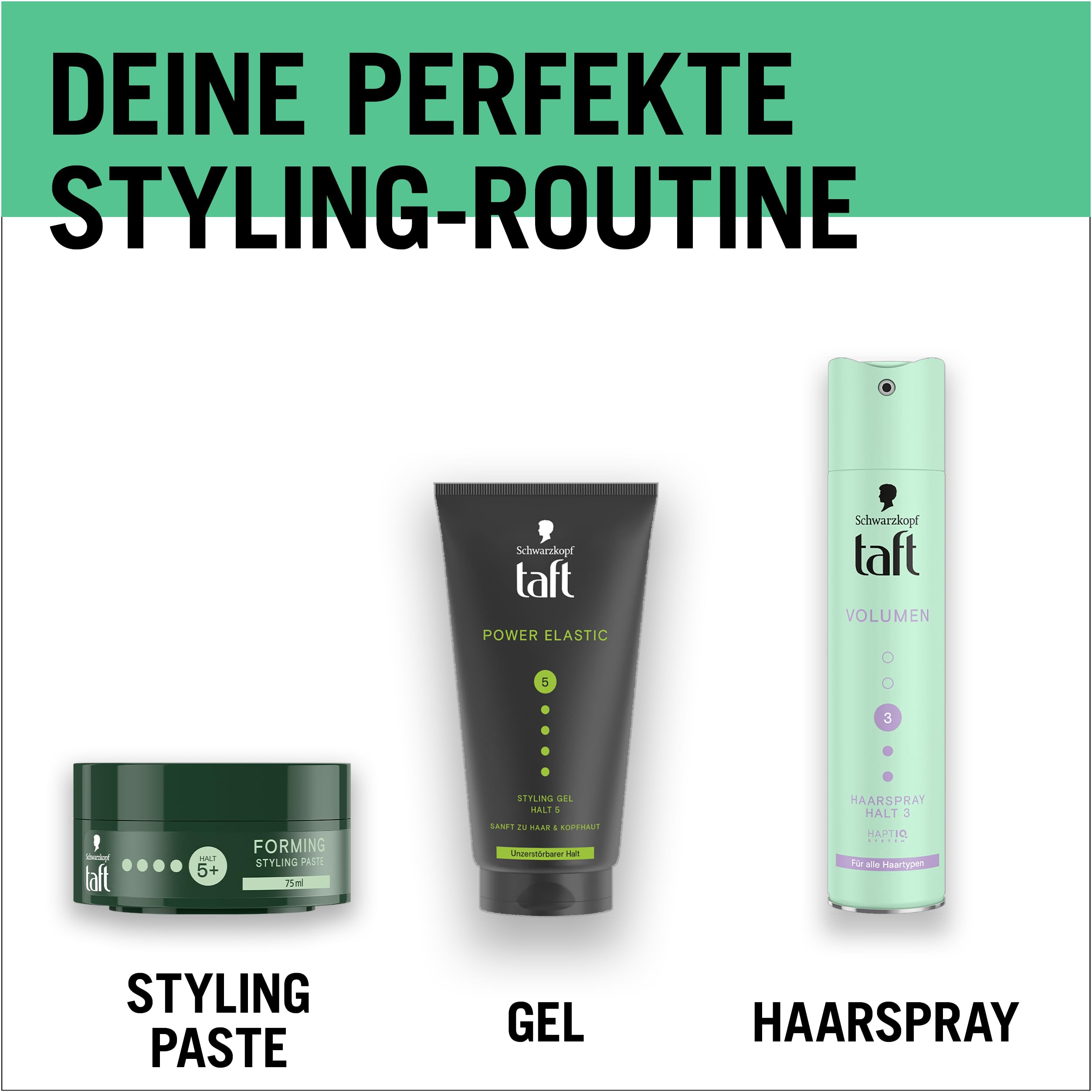 Schwarzkopf Taft Gel Power Elastic (150 ml), żel do włosów, mocny do 48 godzin, delikatny dla włosów i skóry głowy, wegański żel do stylizacji włosów