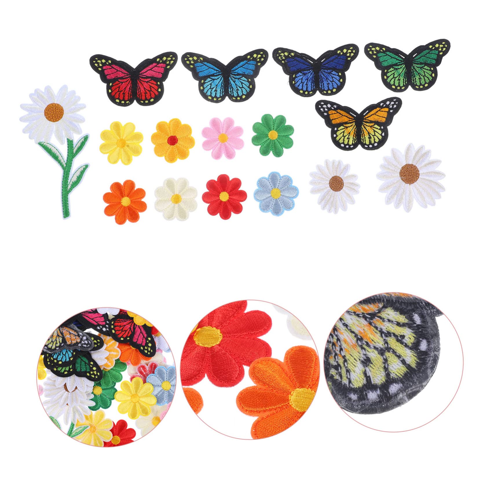 NUOBESTY 195stücke Teiliges Blumen- Patches Zum Aufbügeln Hochwertige Stickerei Für Kleidung Jeans Und Taschen Für -projekte Und Reparaturen Einfache Anwendung Und Langlebig