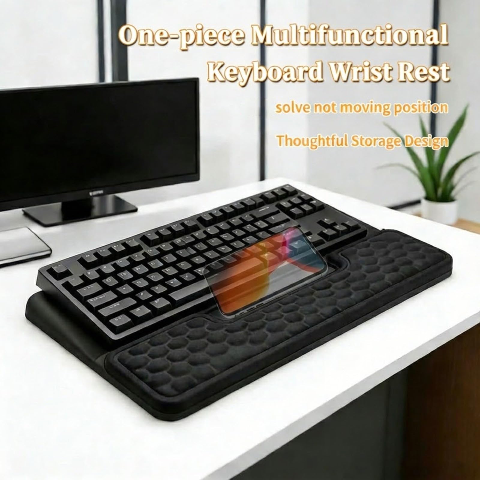 ordinarYone Supporto ergonomico per tastiera in memory foam per una digitazione confortevole e riduzione dell'affaticamento del polso