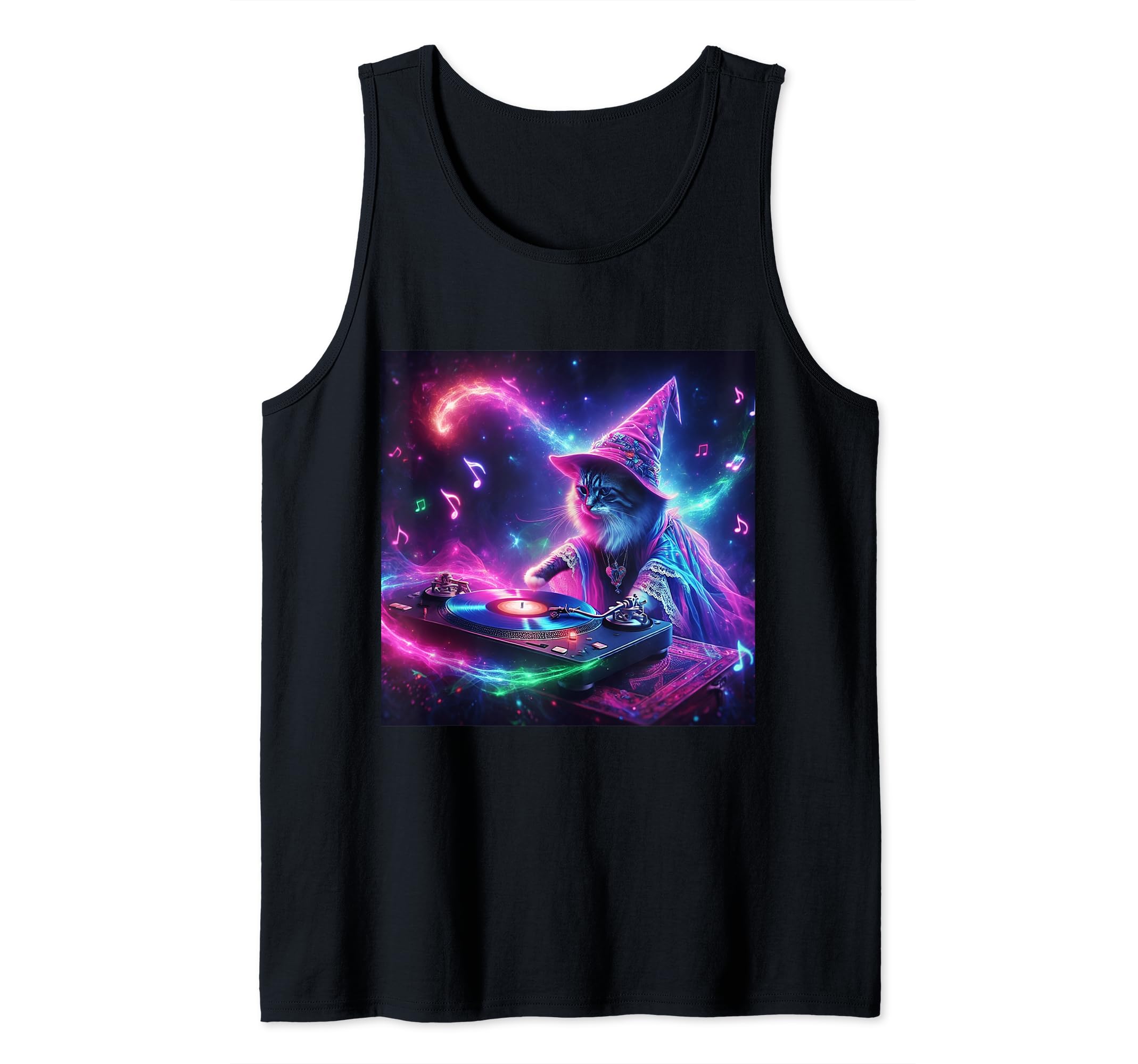 PLUR DJ Vibes Trippy Cat Festival EDM Rave Essential Novelty Tank Top
