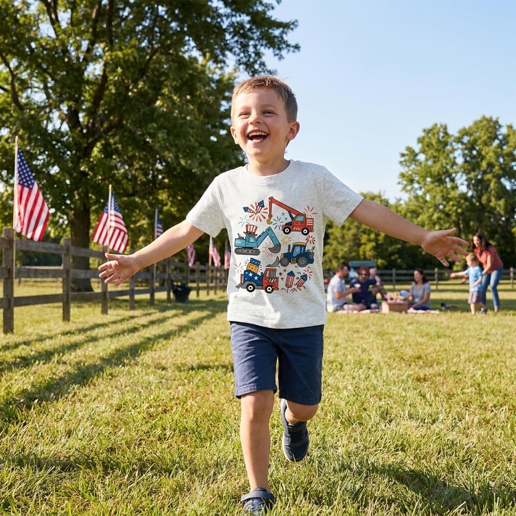 Kids 4th of July American Flag Cotton T-Shirt Toddler Baby Boys Girls Patriotic Independence Day Outfit