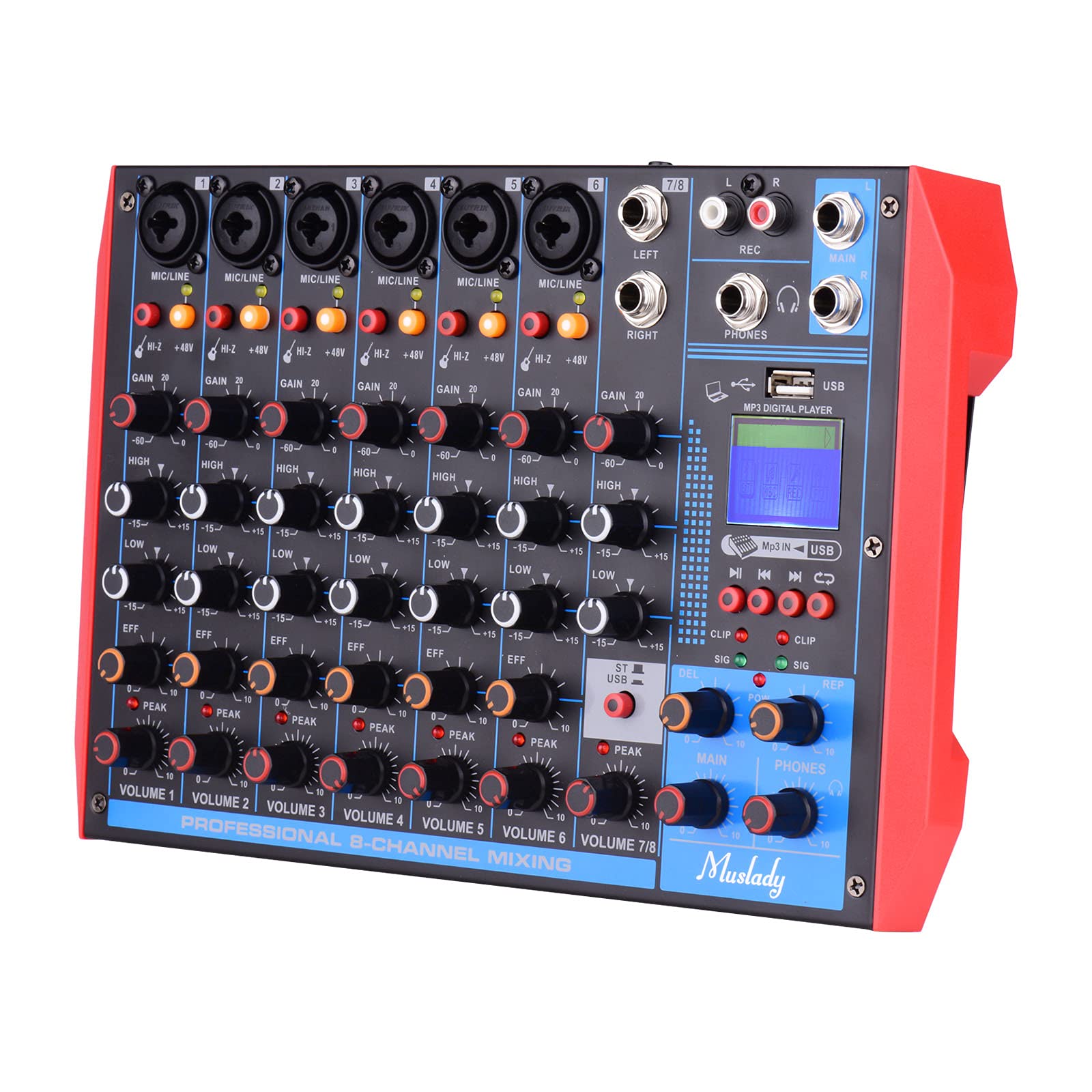 Buy Mixing Console, GoolRC AG8 Portable 8Channel Mixing Console Digital Audio Mixer +48V