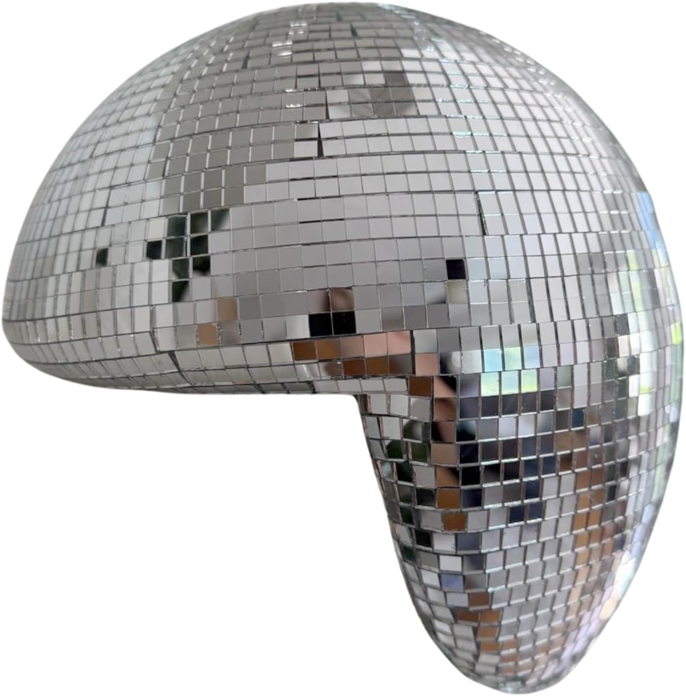 Melted Disco Ball Decor,Handmade Reflective Mirror Ball,Aesthetic Shelf Decor for Bedroom, Office, Living Room,Unique Sparkling Disco Sculpture Modern Home Decor,Silver