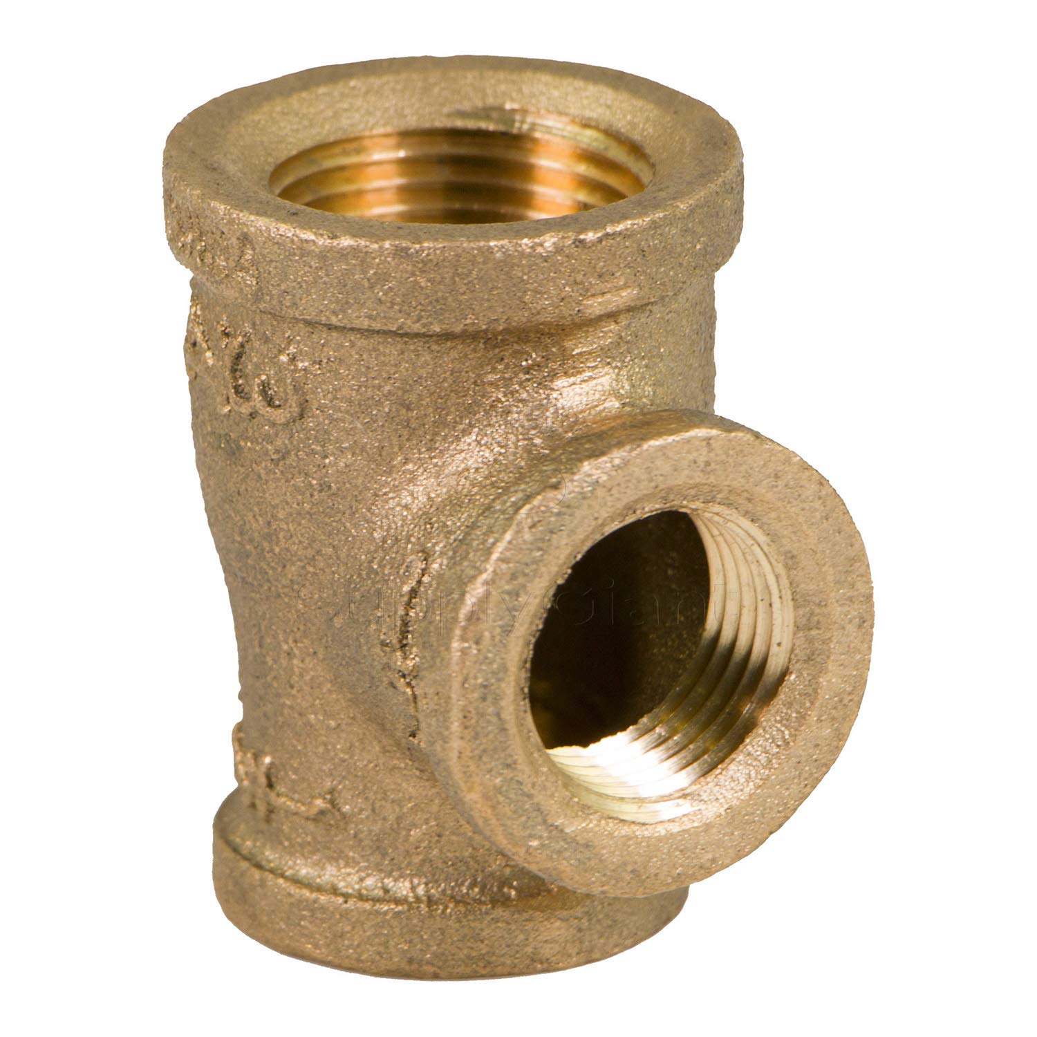 Everflow BRRT0343-NL 3/4 x 1/2 x 1/2-Inch Lead Free Brass Reducing Tee Three Size with Female Threaded Connections Ends, Brass Construction, Higher Corrosion Resistance Economical & Easy to Install