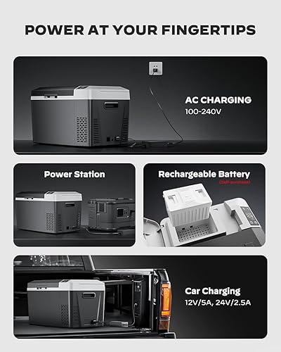 Miniatura 5 de Marsail Refrigerador de coche de 12 voltios, enfriador eléctrico de 24 cuartos de galón, refrigerador portátil para automóvil con opción de