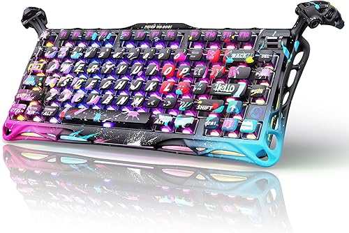 GravaStar Mercury V75 Pro 75% Hall Effect Magnetic Switch Gaming Keyboard, Only Wired, Hot‑Swappable, 8000 Hz Polling, Dual‑Zone RGB, Semi‑Aluminum Frame