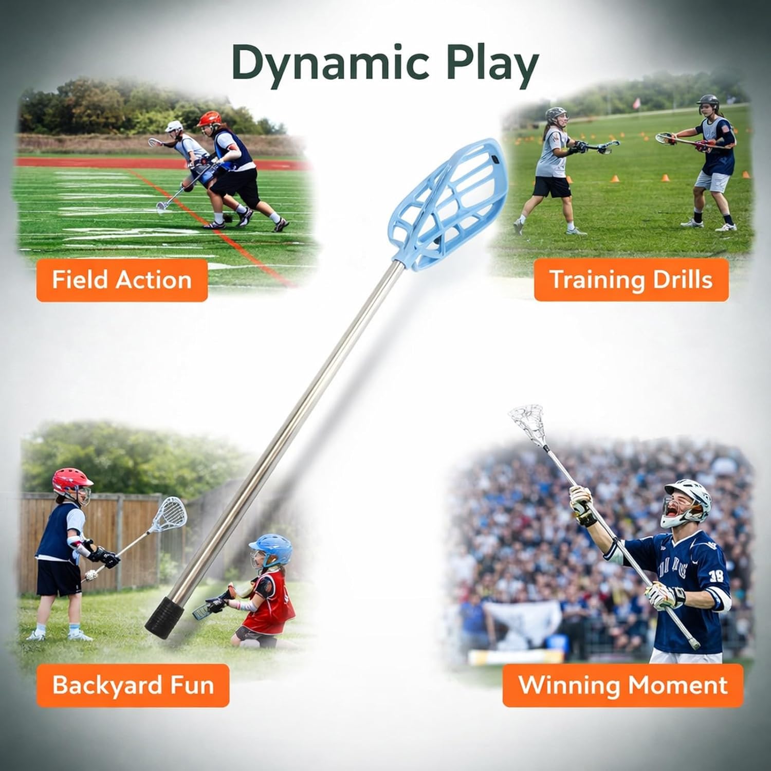 Lacrosse Stick, Aluminum Alloy Shaft, Plastic Head, Blue - Durable Design, Lightweight Practice, Perfect for Youth Beginners