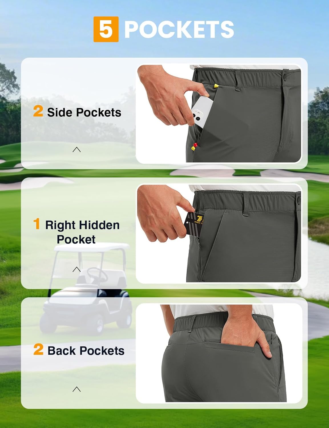 TBMPOY Men's 9" Stretch Golf Shorts Quick Dry Lightweight Flat Front Casual Dress Shorts for Work Business Travel Hiking - Image 4