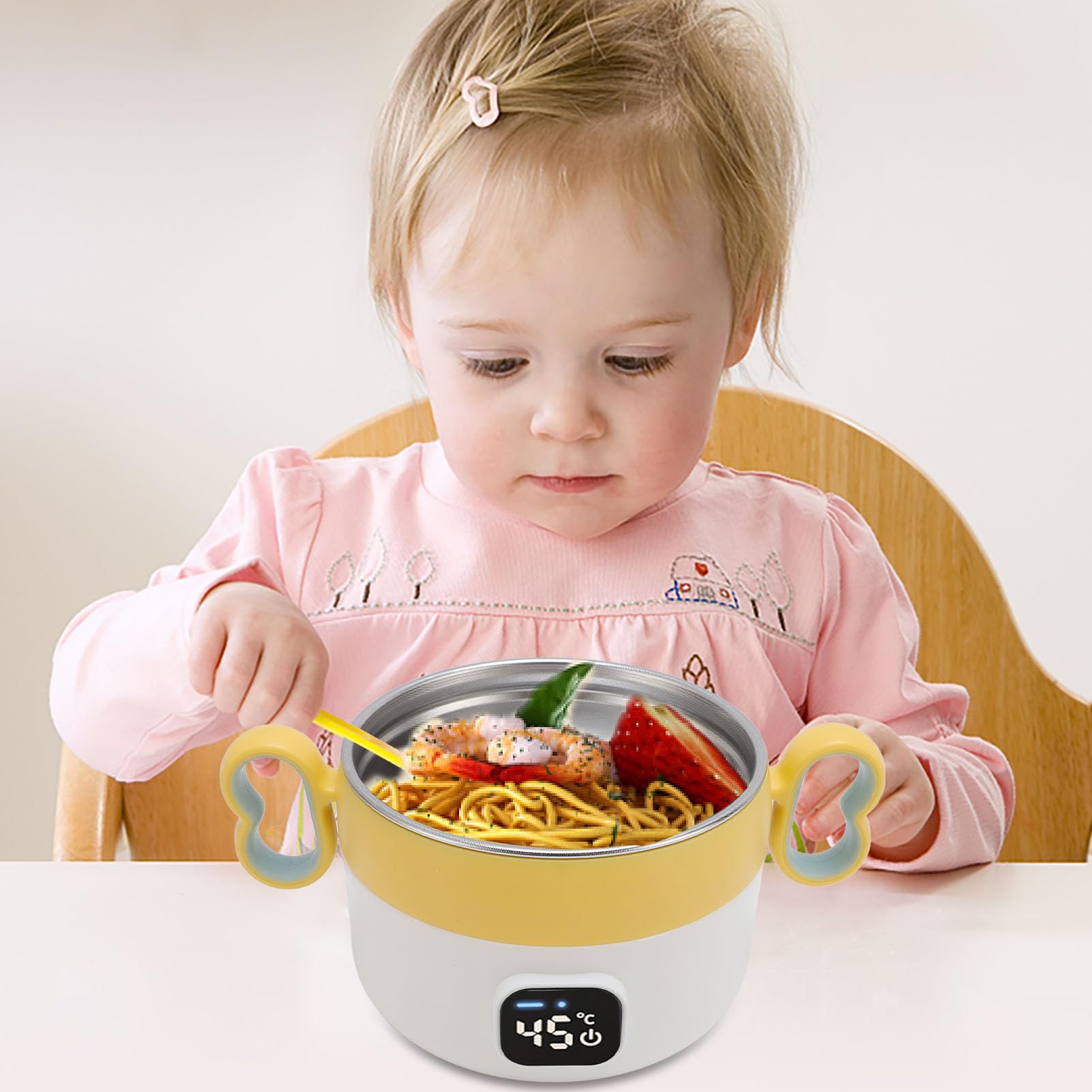 Box per il Pranzo Elettrico, USB Ricaricabile da Pranzo da 450 Ml di Box da Pranzo Riscaldati, Caldi per Alimenti Portatili per Lavoro, Viaggio, Casa, Ufficio, Calda per Alimenti