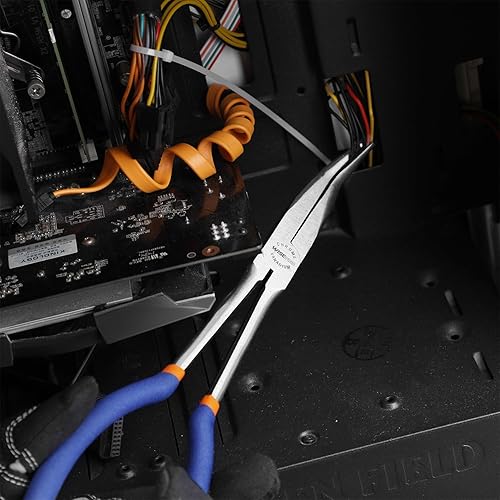 Miniatura 10 de WISEPRO Alicates de largo alcance  Alicates de punta larga de aguja de ángulo de 45 grados  para espacios estrechos y áreas limitadas