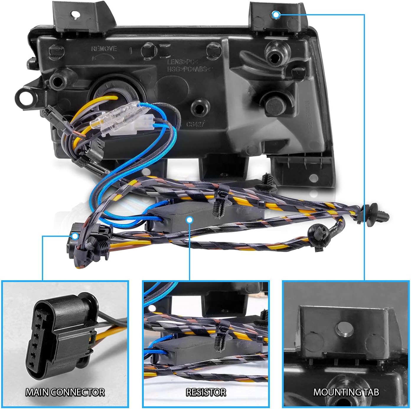 AmeriLite for 2018-2020 Jeep Wrangler JL Sport Model [Full LED DRL] Sequential Bumper Parking Lamp Turn Signal Lights Set - Passenger and Driver Side