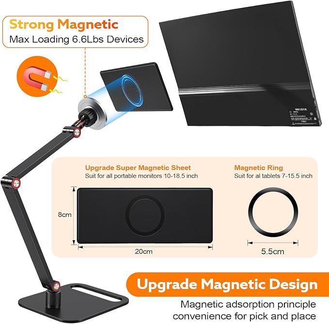 Soporte Magnético Portátil para Monitor y Tableta con Ajuste miniatura 2