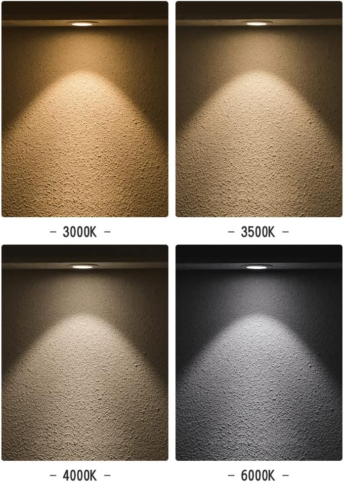 7/12/18/25W Anti-Glare LED Recessed Lighting 3000K/3500K/4000K/6000K Selectable Spotlight Lamp Daylight with Junction Box Ceiling Downlight (Color : 4000K Nature Light, Size : Black(25W))