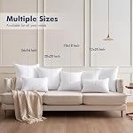 MIULEE Jetez des inserts d'oreillers, 2 18x18 1 cm 100% Oreillers à lit en fibre de vierge