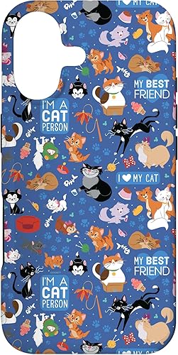 Disney Carcasa para iPhone 17, diseño de gatos I Love My Cat