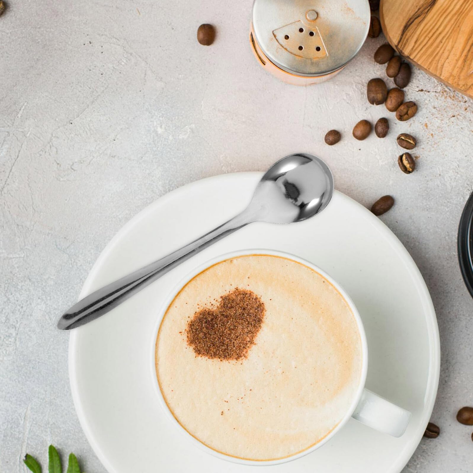 FRCOLOR 100 Stück Kleiner Kaffeelöffel aus Edelstahl Silber Spülmaschinenfest Vielseitiges Design für Kaffeezubehör und Espresso Portionierung