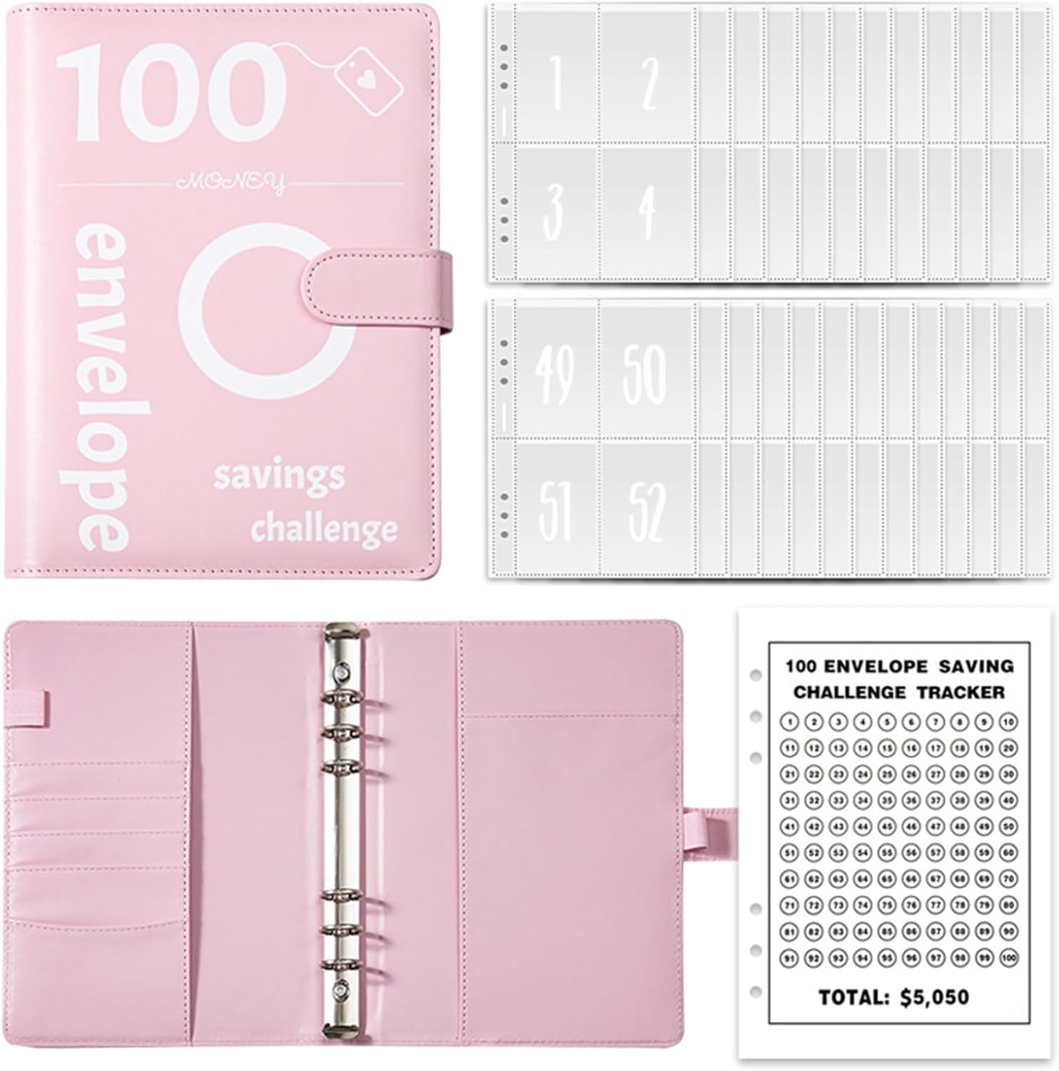 100 Envelope Saving Challenge, Budget Planner Deutsch, A5