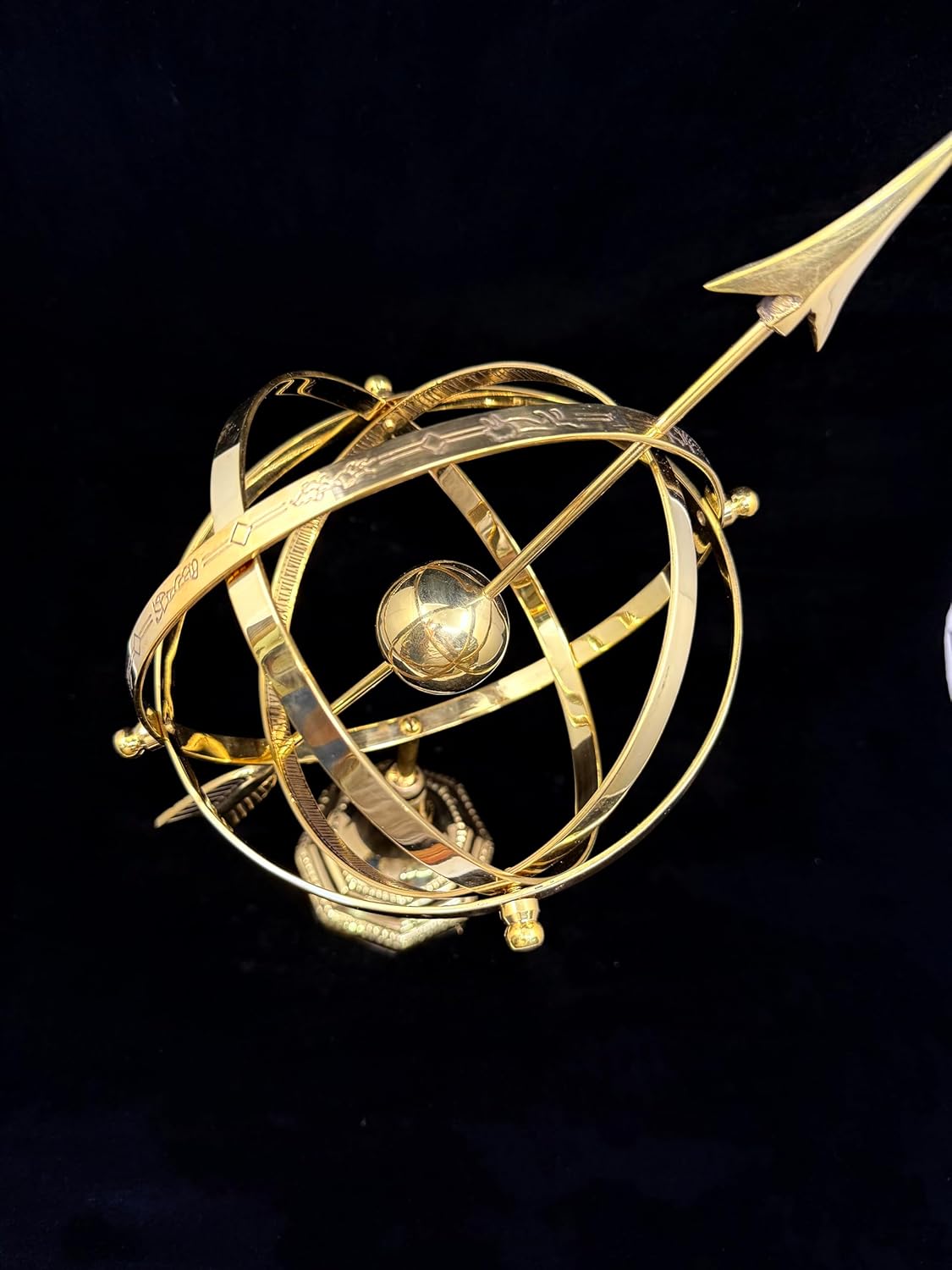 Decorative Armillary Sphere – Solid Brass Astronomical Globe Model – Vintage Style Celestial Globe for Office, Study, and Home Decor