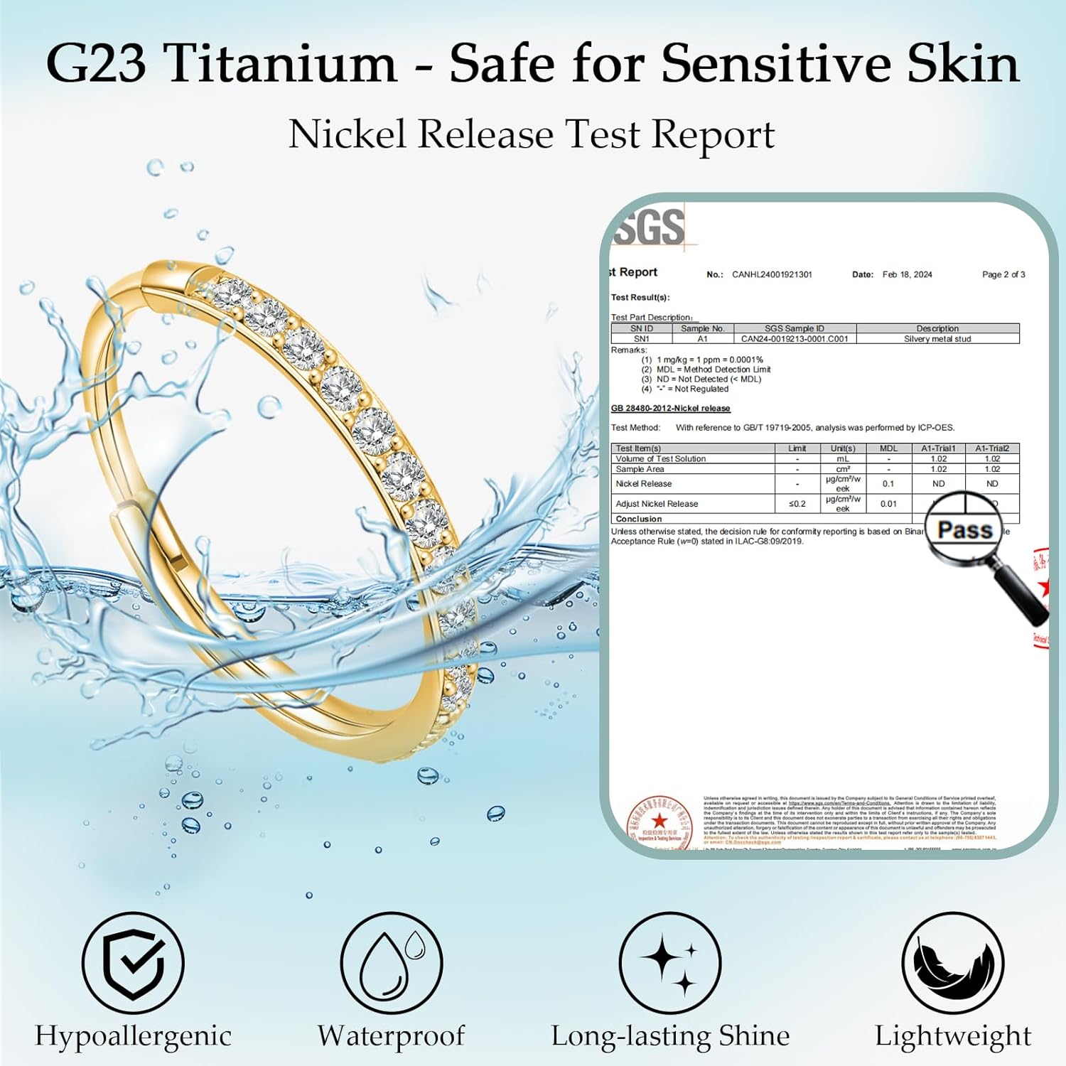 limerencia Nose Rings Hoop, 20G Titanium Cubic Zirconia Nose Ring for Women Men, Hinged Segment Septum Lip Rings Cartilage Conch Rook Helix Tragus Daith Earrings, Piercing Jewelry - Image 5