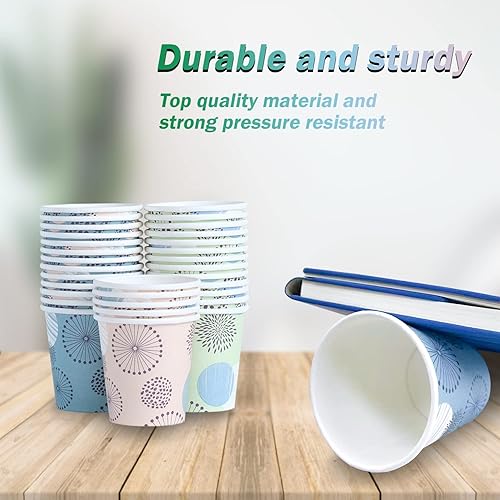 Miniatura 3 de Clawsoff Paquete de 300 tazas de papel impresas de 5 onzas pequeñas tazas de enjuague bucal de expreso tazas de baño desechables mini tazas de papel