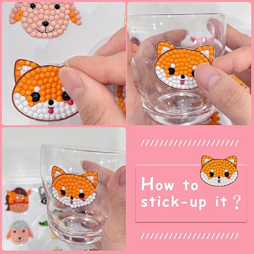 Miniatura 4 de Sinceroduct Juego de 64 calcomanías de pintura de diamantes 5D para niños y adultos principiantes, pintura con forma marcada con diamantes por