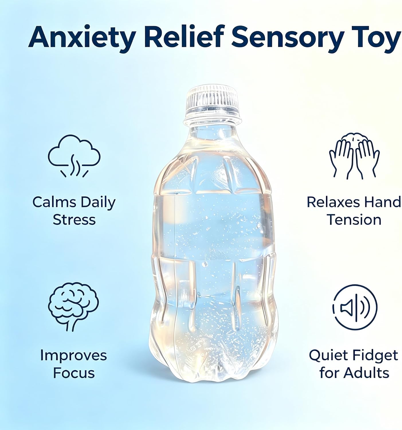 Clear Water Bottle Squishies, Transparent Maltose Squeeze Stress Relief Ball, Slow Rising Shapeable Fidget Ball for Adults for Anxiety Relief, Office Home image 5