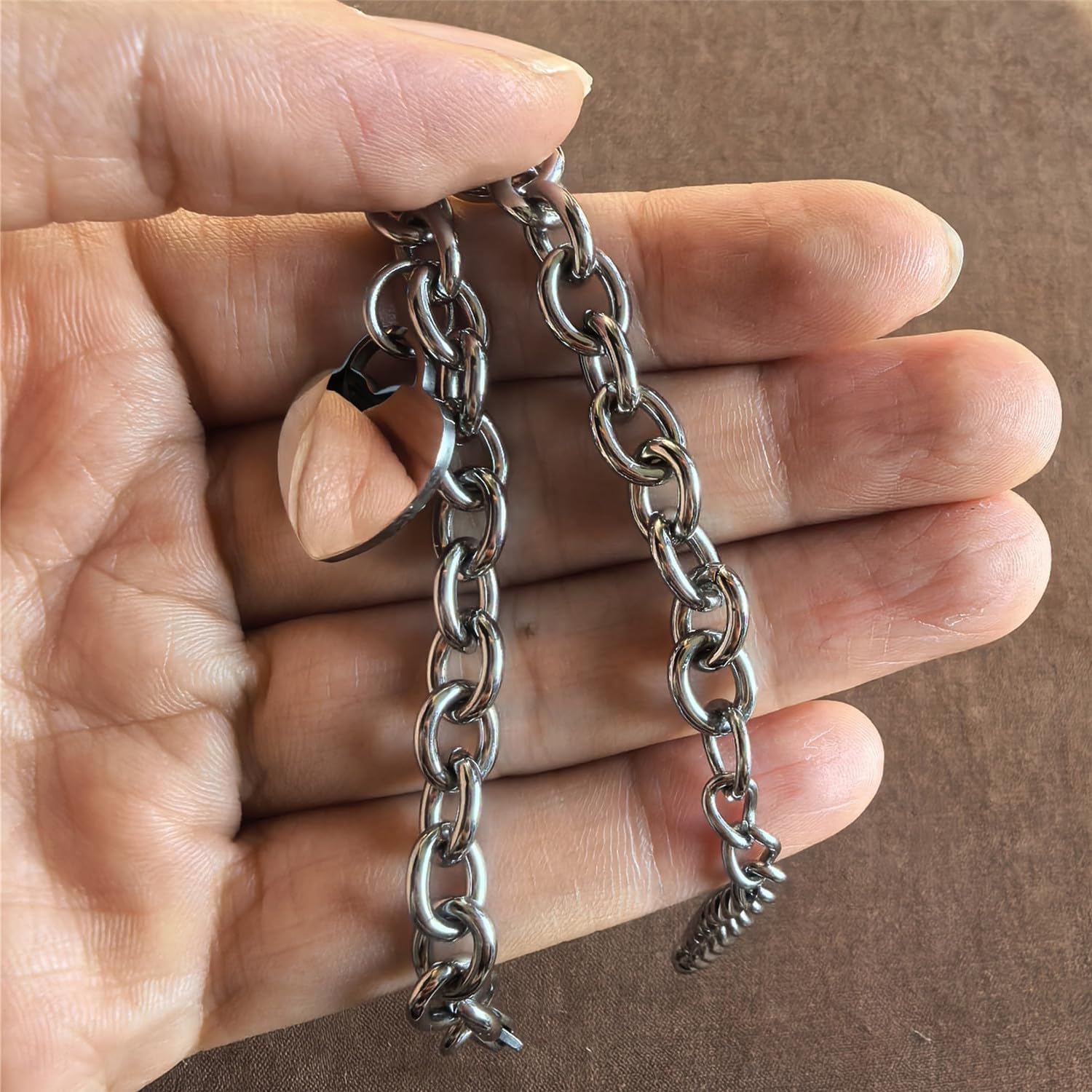 WangGao Elegent Love Stainless Steel Heart Charms Link Chain Bracelet for Women Blank Heart Charm Bracelets Birthday Gifts for Lover - Image 6