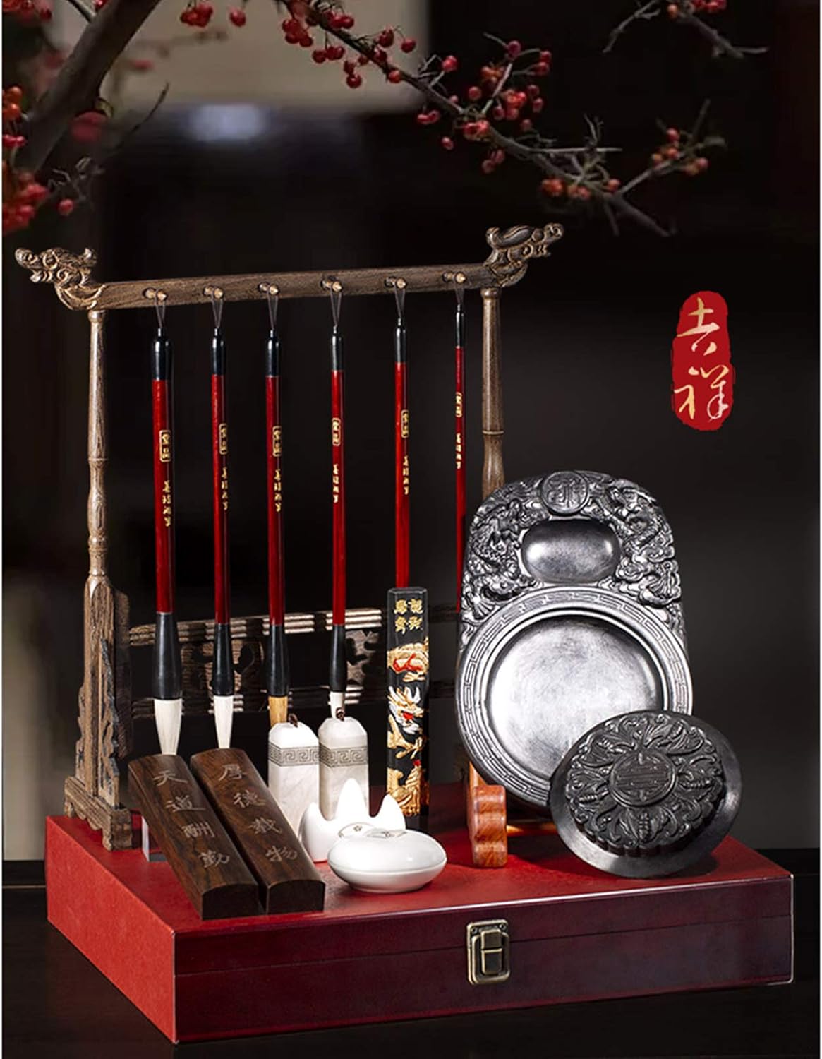 筆筆水彩中国書道ブラシセット、中国書道ブラシ/スミセット、書道漢字日本のスミブラシギフトセット