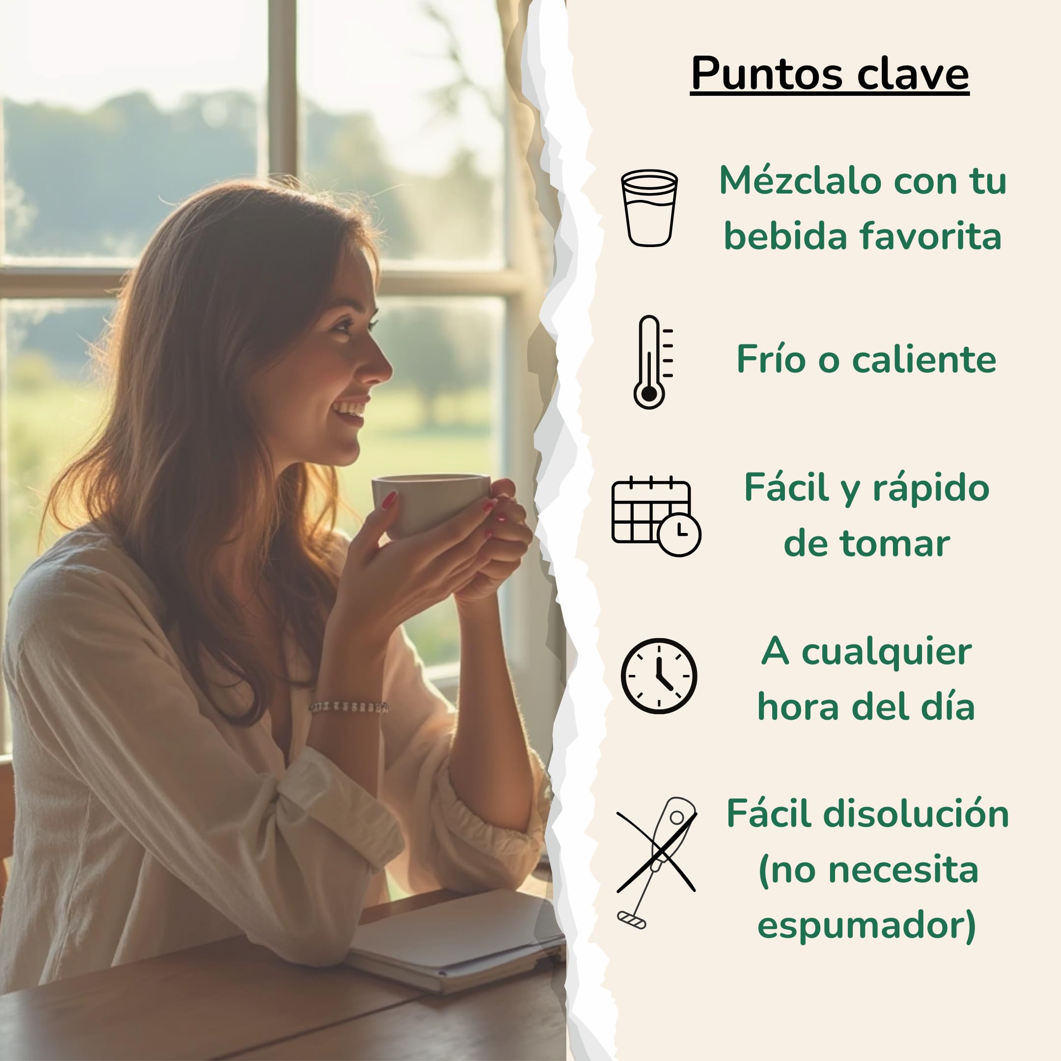 Symbiotic Blend Creamer - Natural Microbiotic con Probióticos y Prebióticos Intestinales, Melena de León y Zinc - Reduce Gases e Hinchazon Adultos - 30 dosis (1 Mes) - Hecho en España - 100% Vegano