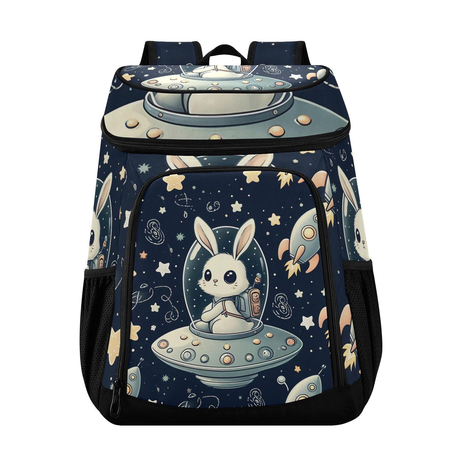 Space Rabbit Galaxy Cooler Backpack Cooler Insulated Leak Proof Lunch Backpack 36 Cans Waterproof Soft for Men Women Picnic Hiking Camping Beach