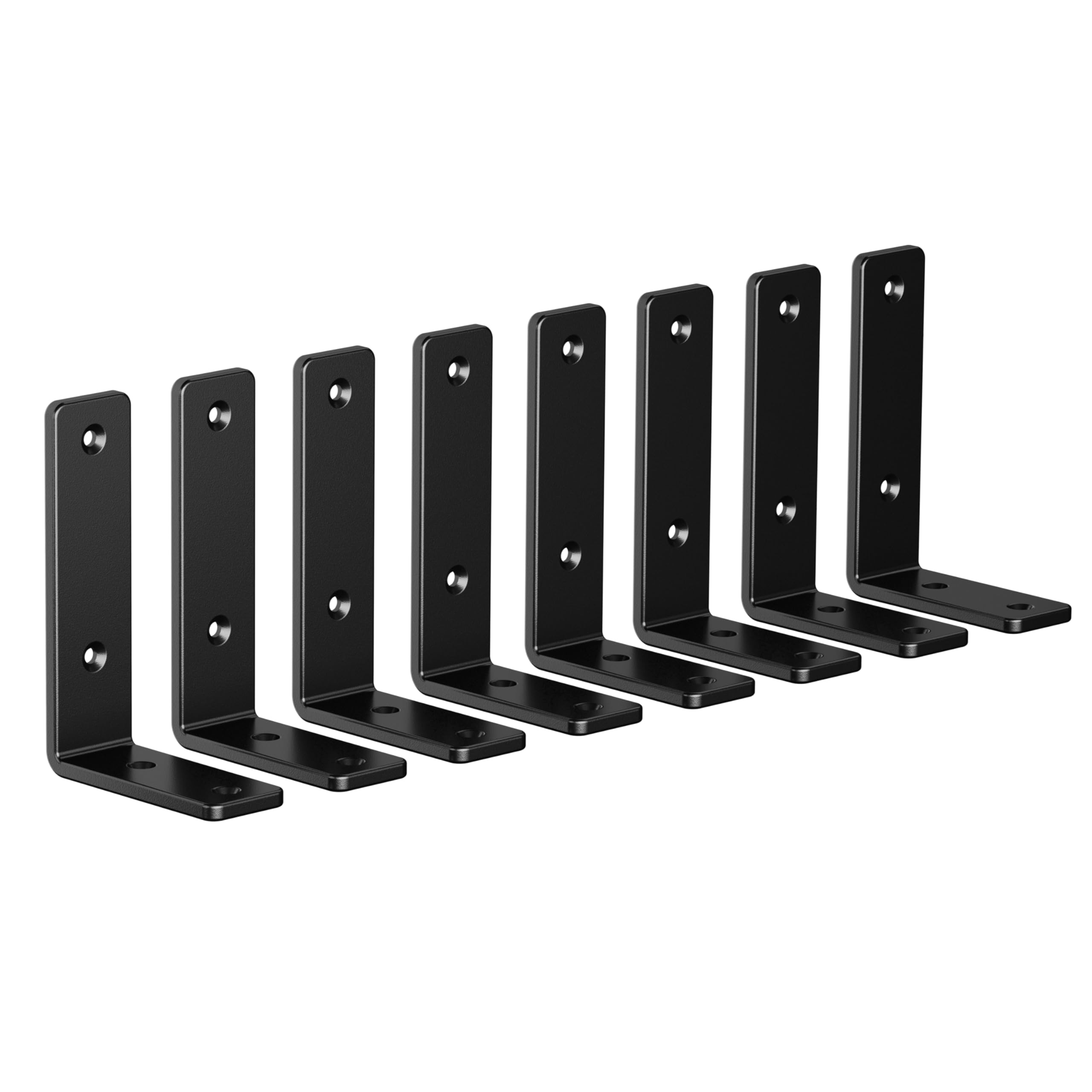 NEODROP 8-Pack 4 Inch Heavy Duty Shelf Brackets, Premium Floating L Bracket for Wall, Kitchen, Mantel Shelves Support | Quarter Inch (1/4") Thick |
