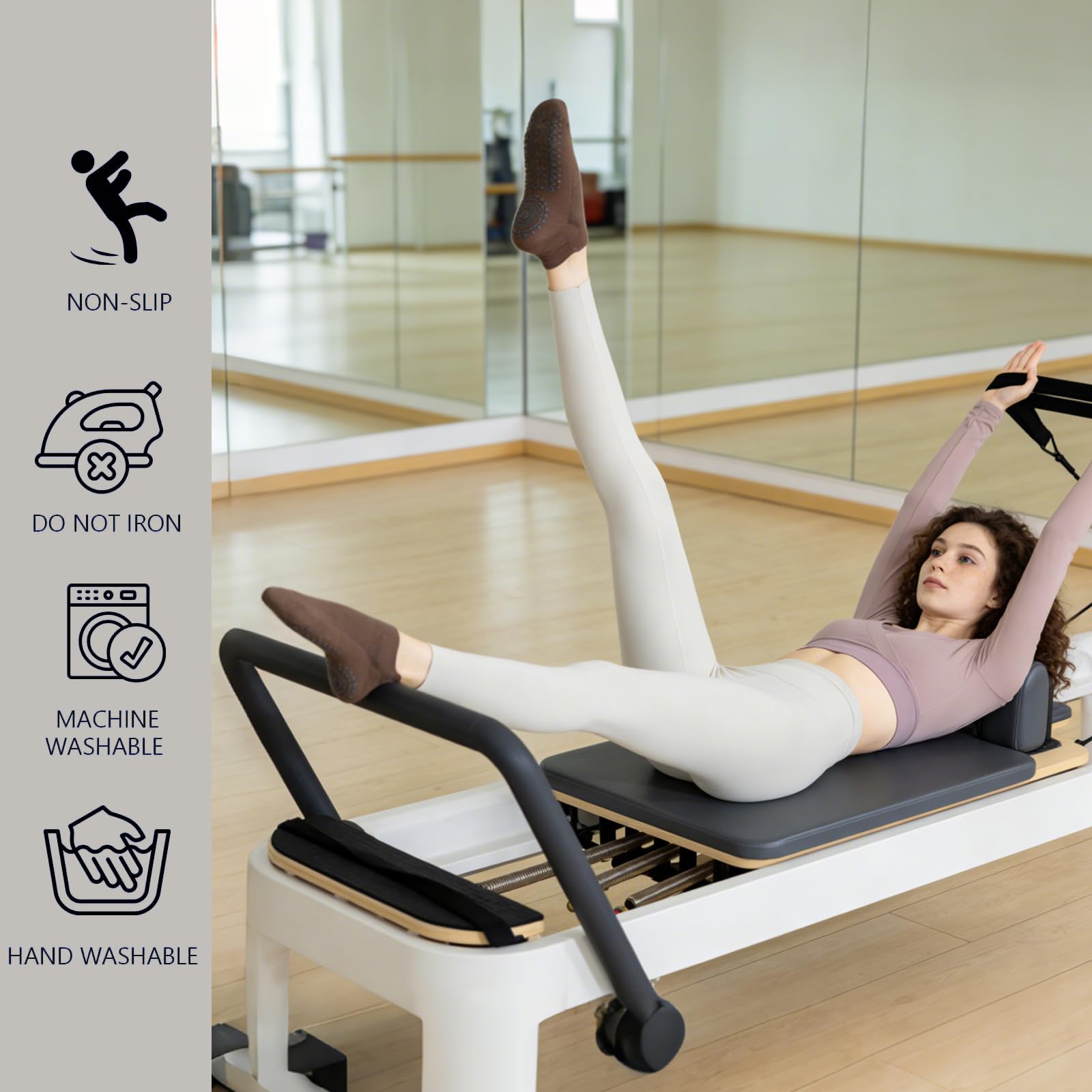 BONANGEL Damskie antypoślizgowe skarpetki do pilates Grip bawełniane skarpetki do jogi, fitnessu, baletu, fitnessu, gimnastyki, sportu, 3 pary