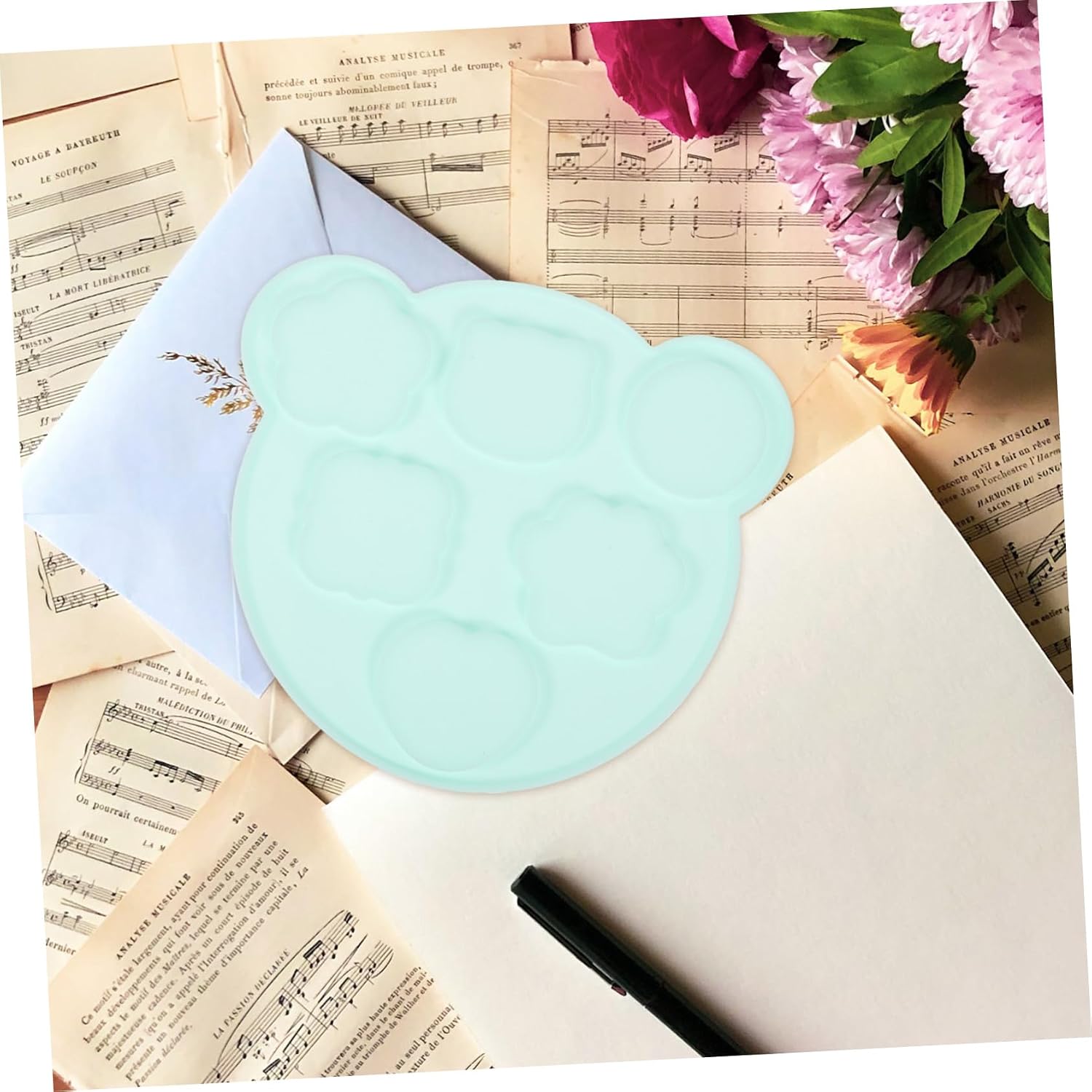 Silicone DIY Craft Wax Seal Mold Adjustable Seal Mold 3-Color Sealing Tool for Creative Invitations and Letters
